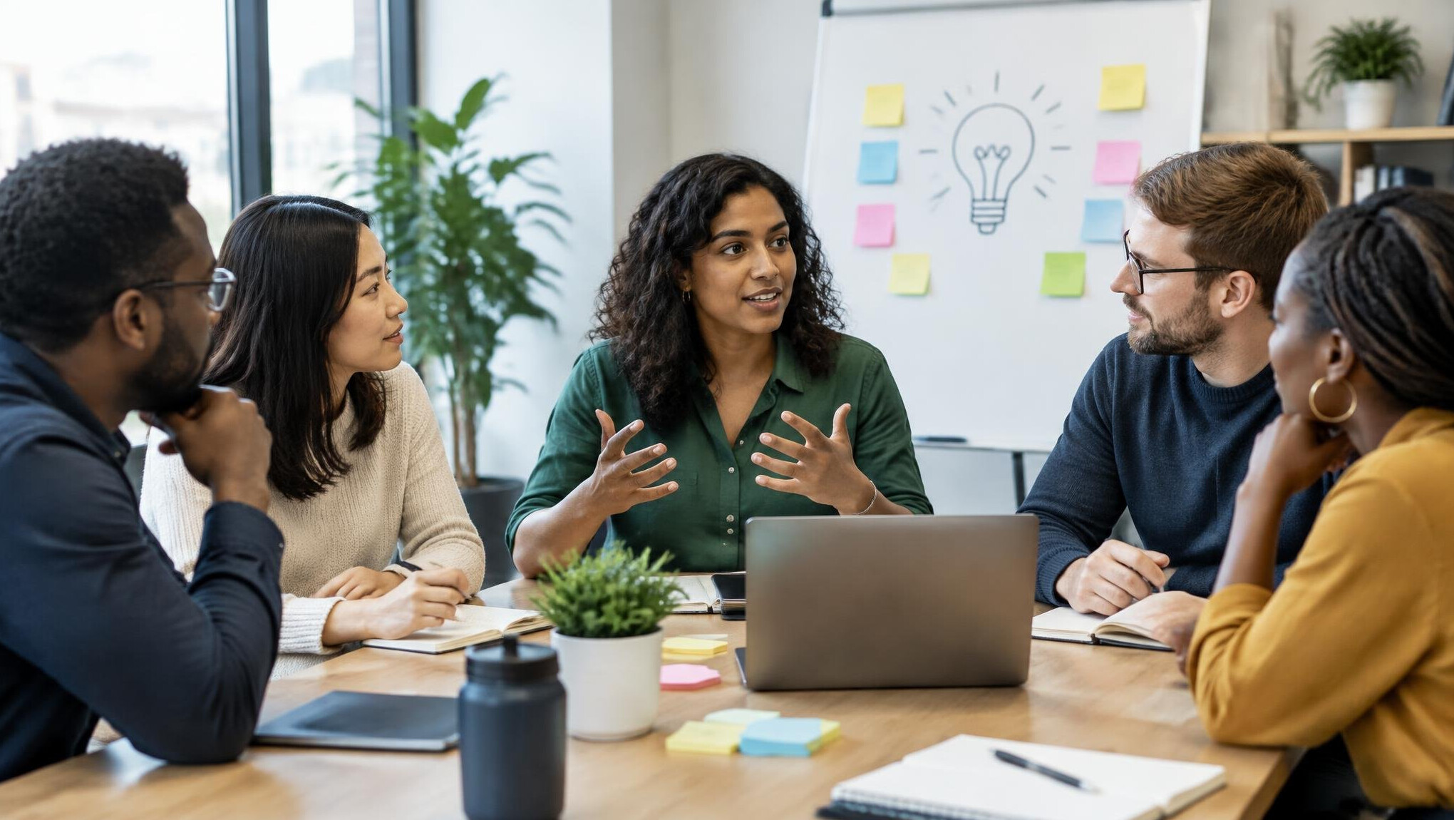 diverse team discussing ideas
