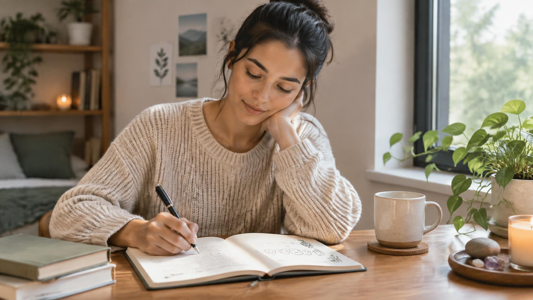 woman journaling emotions